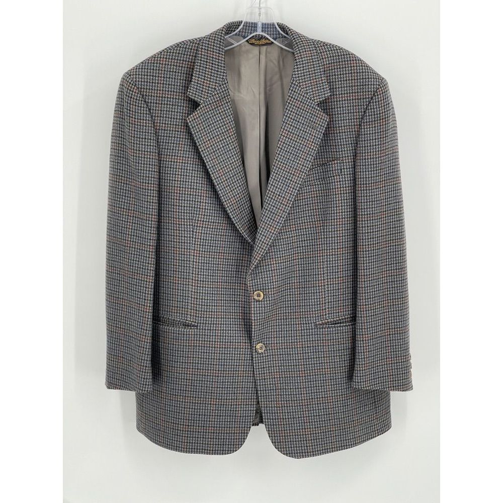 Brooks Brother 346 Herringbone Blazer Men 43 R Gray Multicolor Wool Jacket Suit